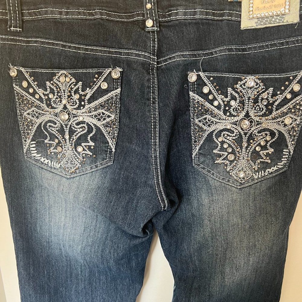 Twelve K USA Blue Distressed Embossed Jeans